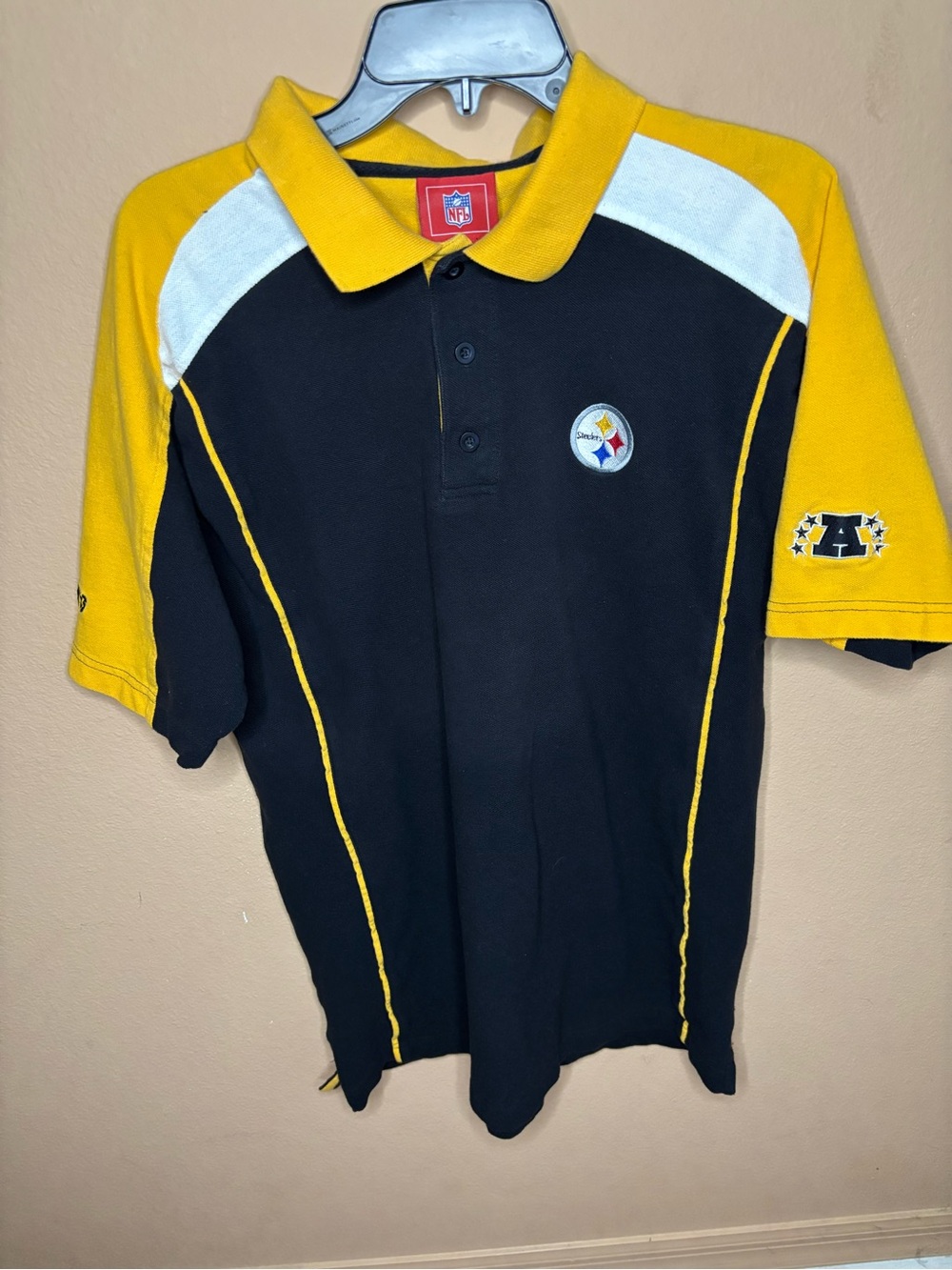 Vintage NFL Pittsburgh Steelers Black & Yellow Polo Shirt